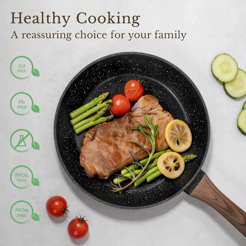 25 Pcs , Nonstick Ceramic Cookware Sets, Non-Toxic, , Induction Compatible,