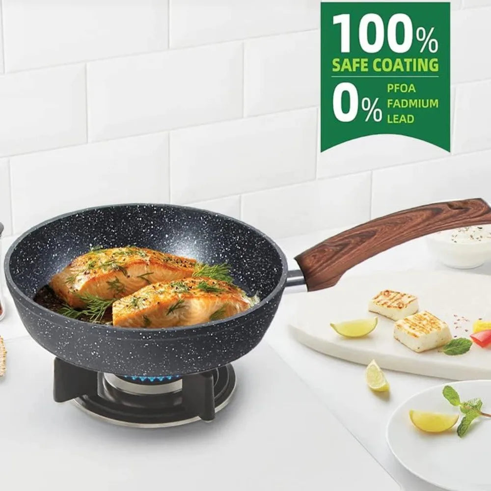 12-pc Induction Nonstick  Cookware Sets - , Granite Pots and Pans Set