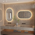 Led Bathroom Mirror  Oval  with Lights Backlit, Frameless Wall Mirror with Lights Anti-Fog