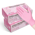 100 Pcs Pink Nitrile Gloves, Stretch Resistant , Disposable & Durable