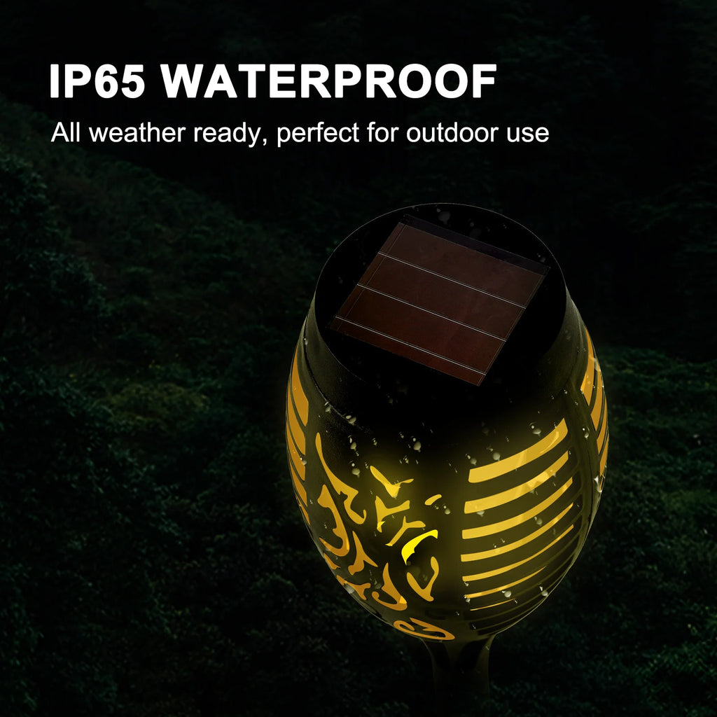 4/6/8/12Pcs Solar LED Flame Torch Light Flickering  Powered For Lawn, Path, Yard & Patio