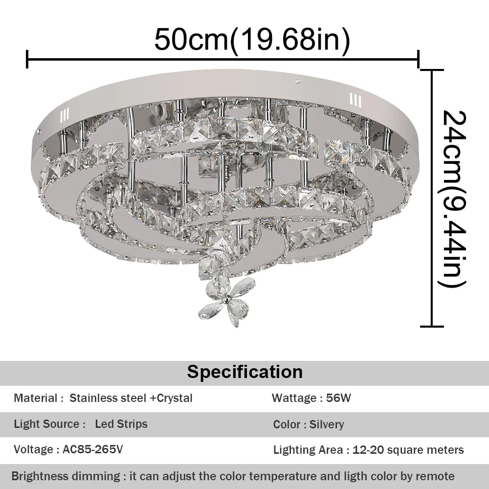Chandelier Ceiling Lamp   Crystal Led  Pendant Light RC Dimmable Luminaire