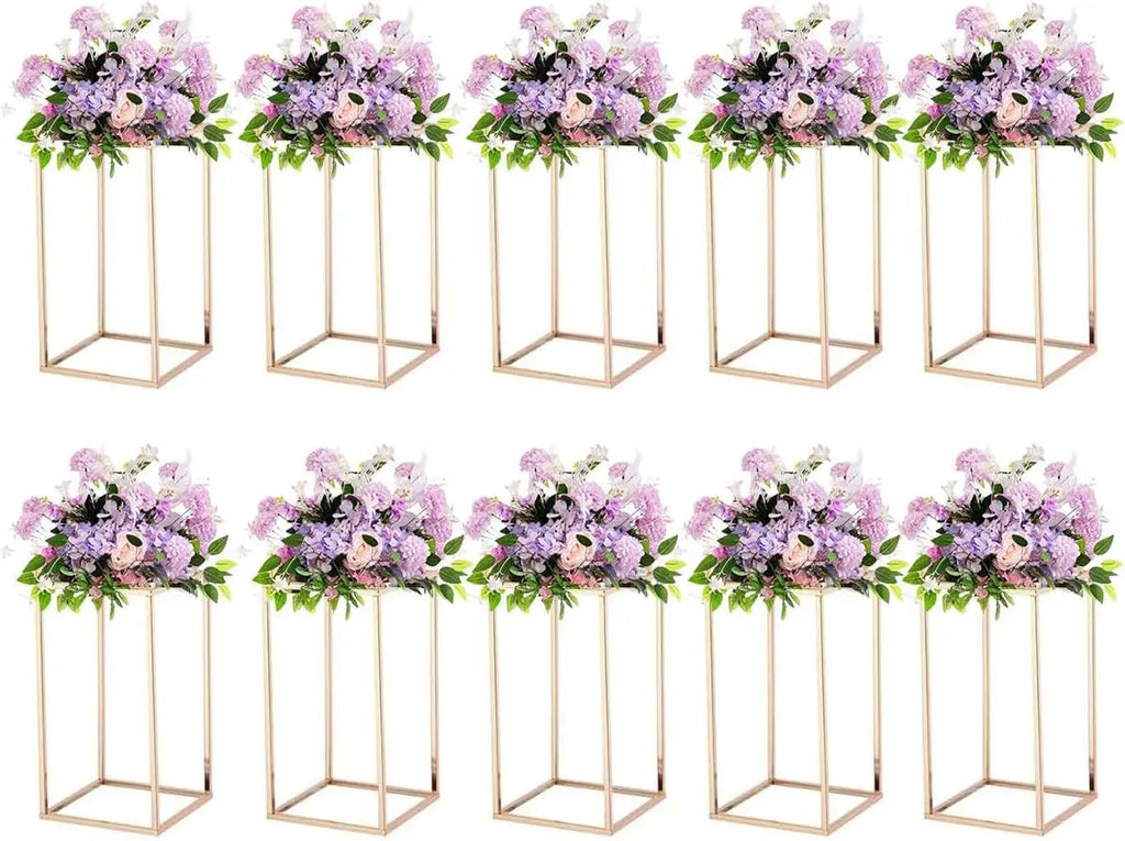 10pcs Gold Wedding Table Centerpiece  Metal Flower Vase (15.7inch)
