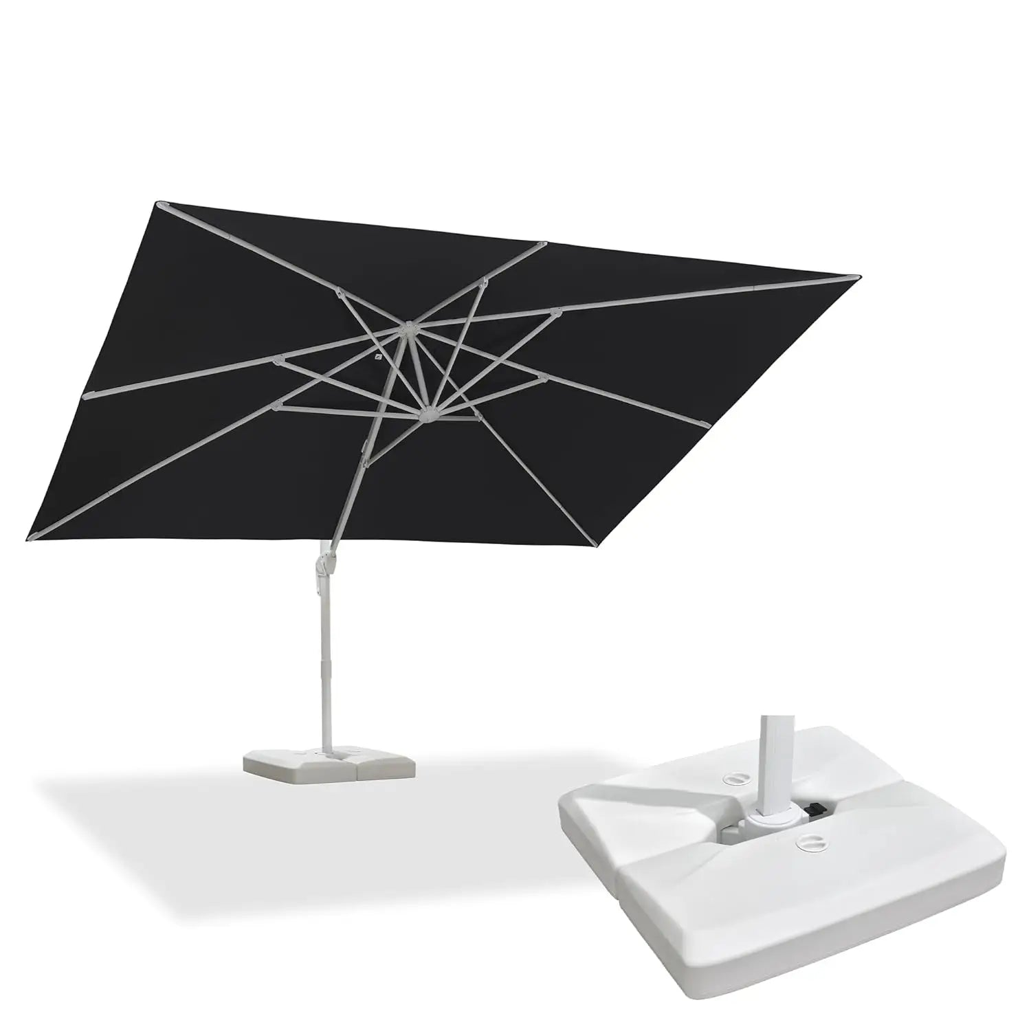 10' × 13' Patio Umbrella With Base Square  Offset Windproof with 360°,