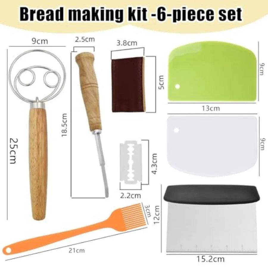Sourdough Bread Making Tool Set- 6 Piece Baking Kit