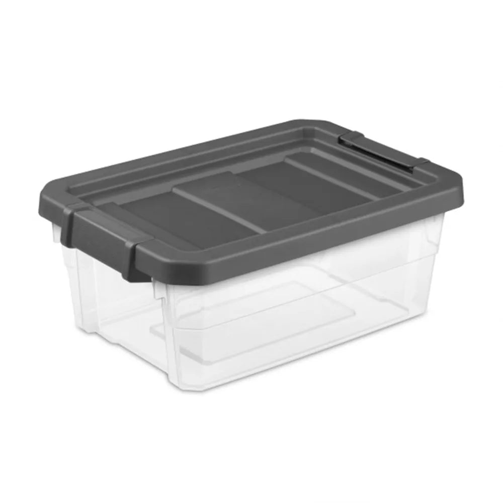 Sterilite 6-Pack 16 Quart Modular Stacker Clear Plastic Storage Bins Latching Lids