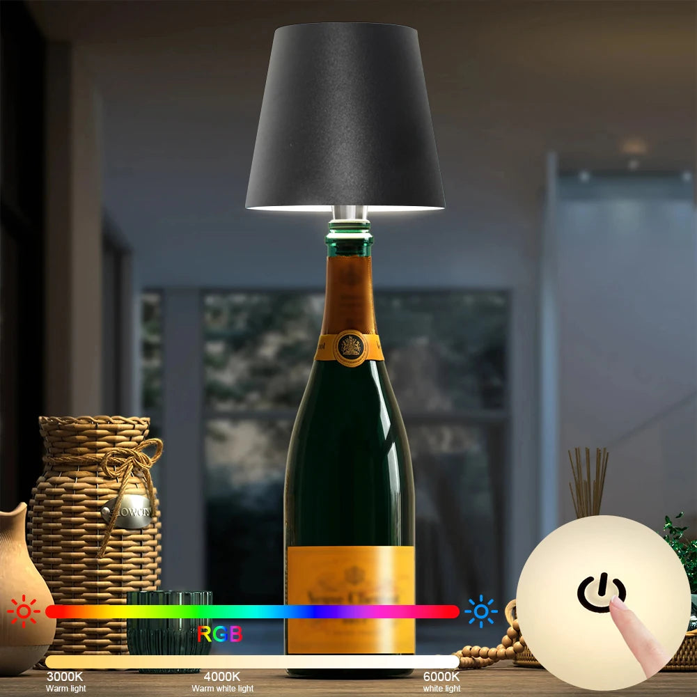 Cordless Dimmable Touch Control Portable Desk Lamp USB Rechargeable with Unique Bottle Design