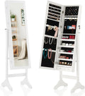 Jewelry Armoire Cabinet, 47.3-Inch Full Length  Standing Mirror, Tall Lockable Full