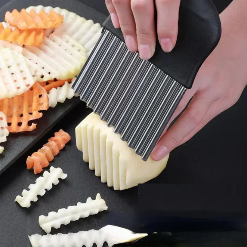 Stainless Steel Wave Potato Knife  , French Fry & Vegetable Cutter