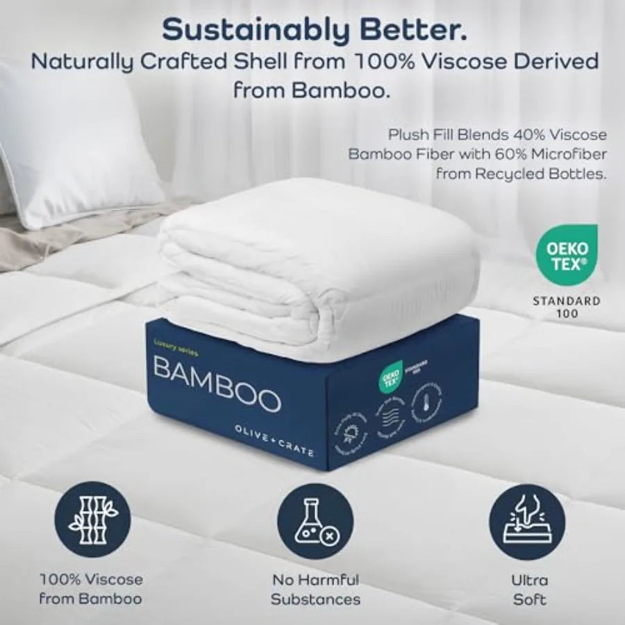 Bamboo Duvet Insert-Cooling Hypoallergenic Comforter for all Seasons