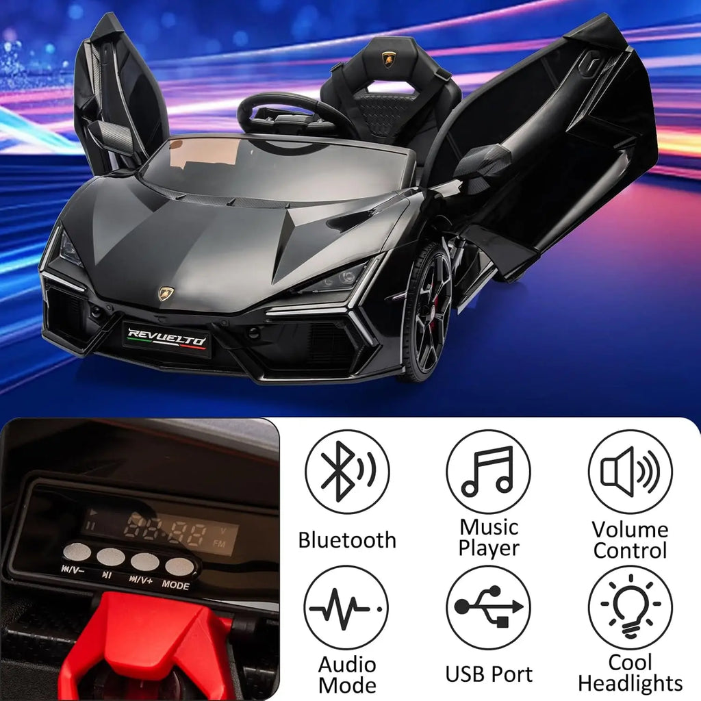 3-8 Years Ride On  Electric Car with Bluetooth, USB Music, Remote Control, & Headlights