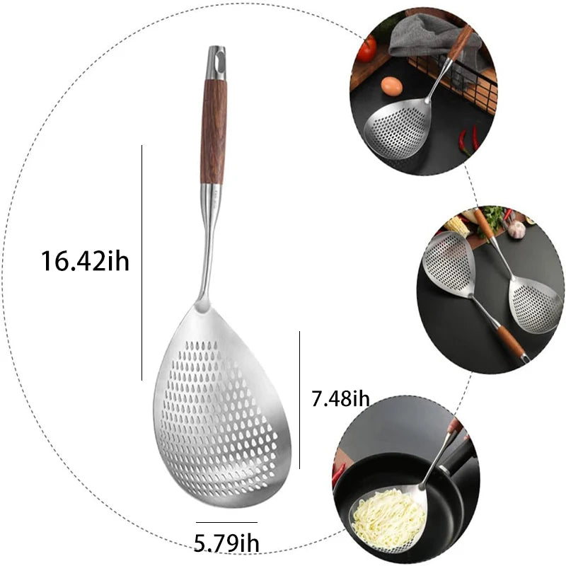 Stainless Steel Spider Strainer Skimmer Ladle , Kitchen Utensils Wire
