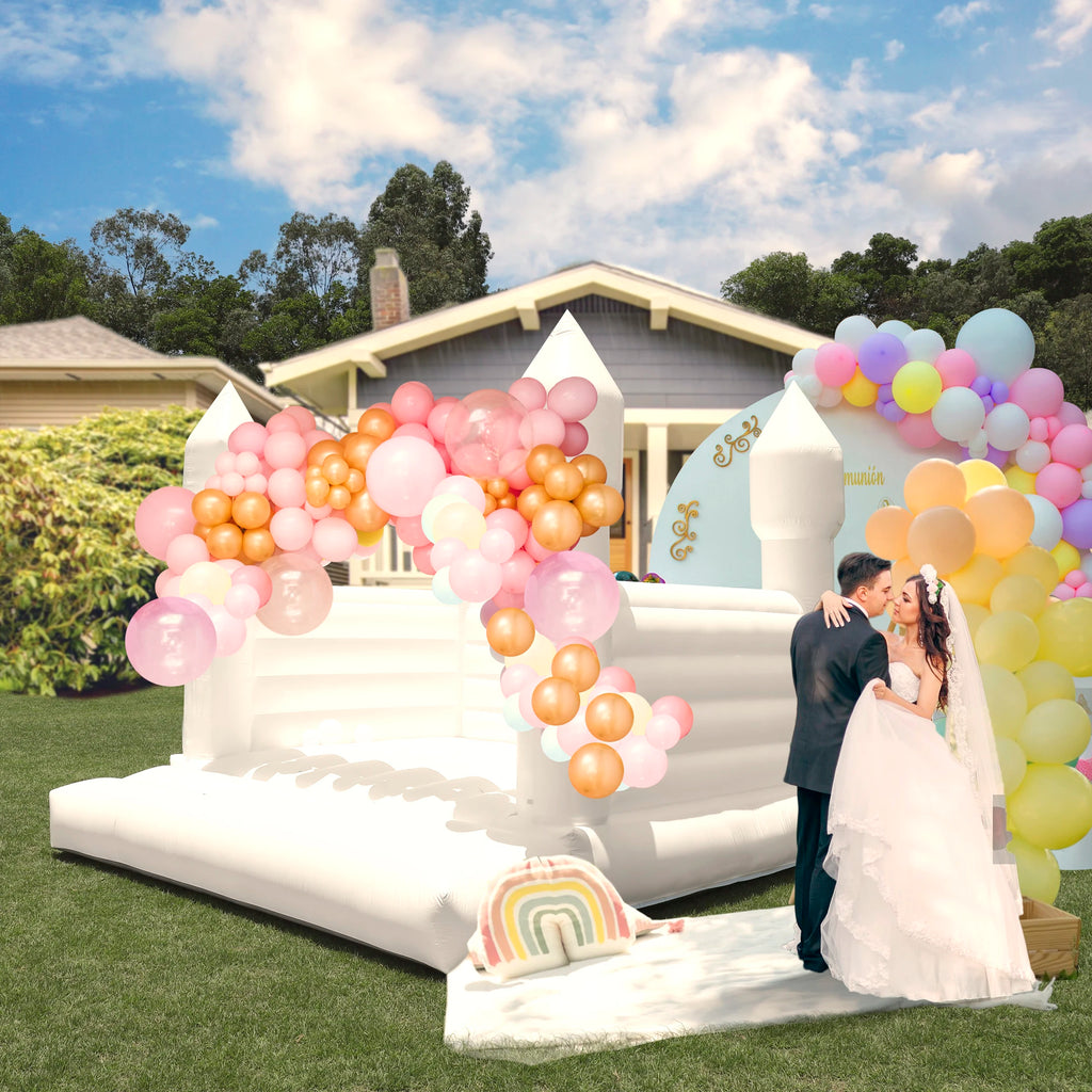 13x12FT Giant Inflatable White Bounce House PVC Bouncy Castle for Wedding Party
