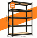 Heavy Duty Garage Shelving Unit, 72"x16" Adjustable 5 Tier Storage Rack, 2000lb weight Metal