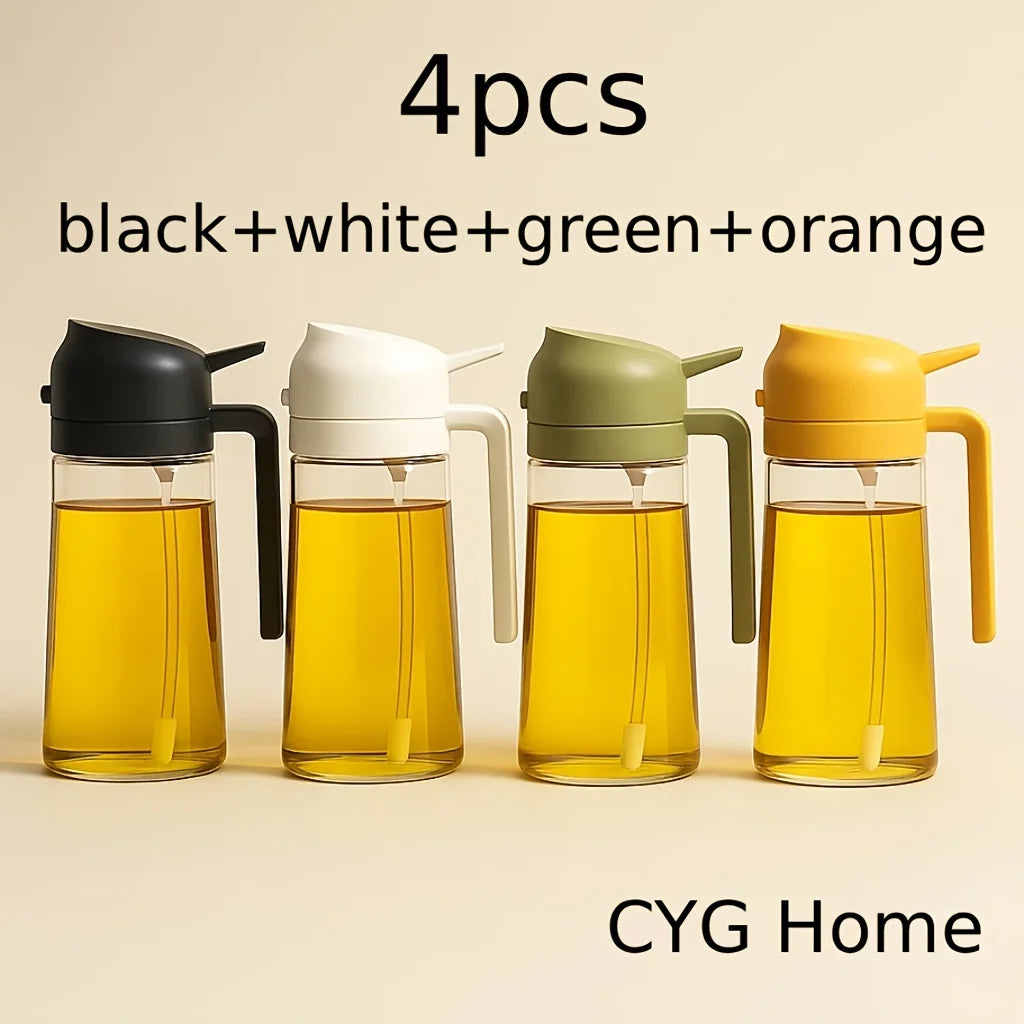 4-Pack Glass Oil Spray Bottles –Drip-Proof,