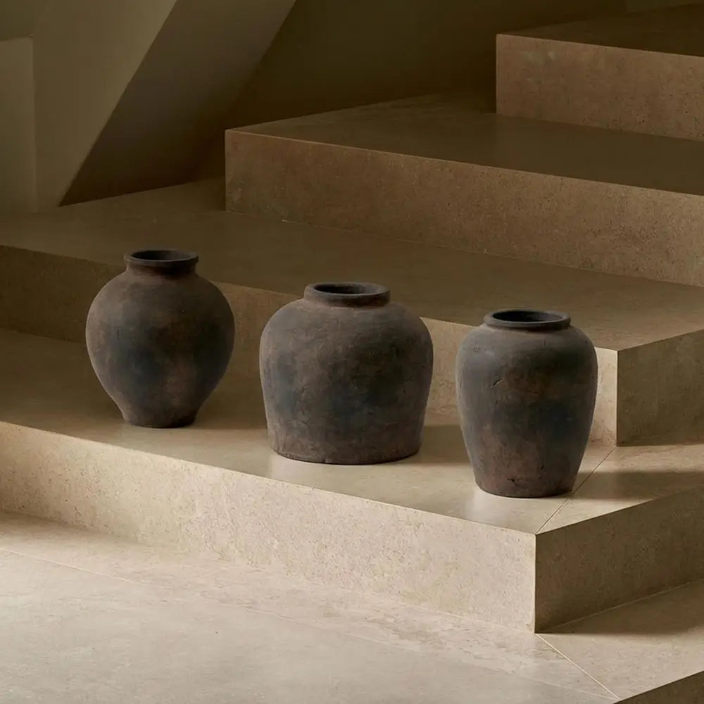 Eleventh-Inch  Brown Ceramic Vase