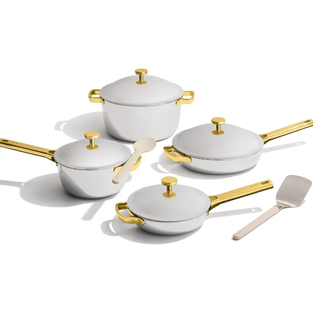 titanium pro cookware set (4-piece)  | nonstick no-coat ,  stainless steal