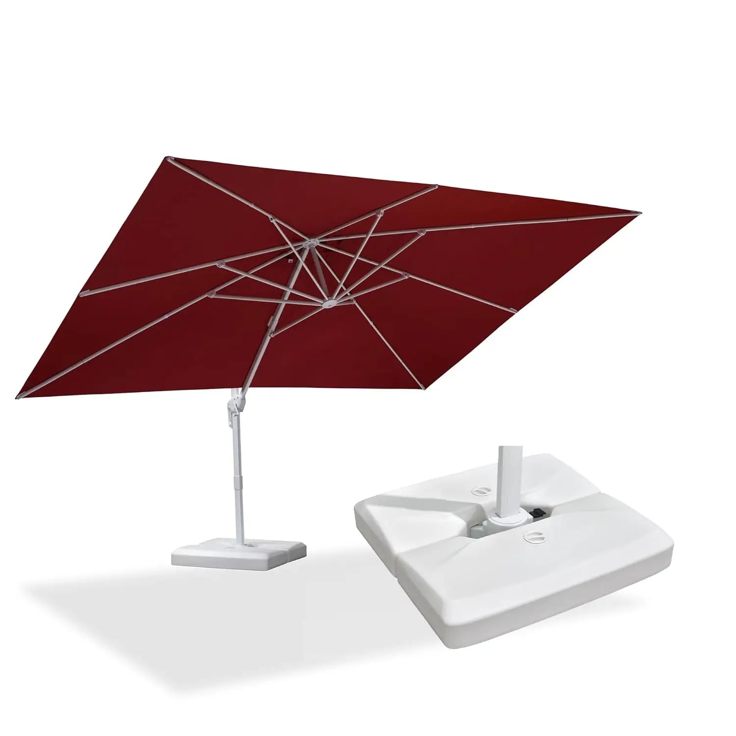 10' × 13' Patio Umbrella With Base Square  Offset Windproof with 360°,