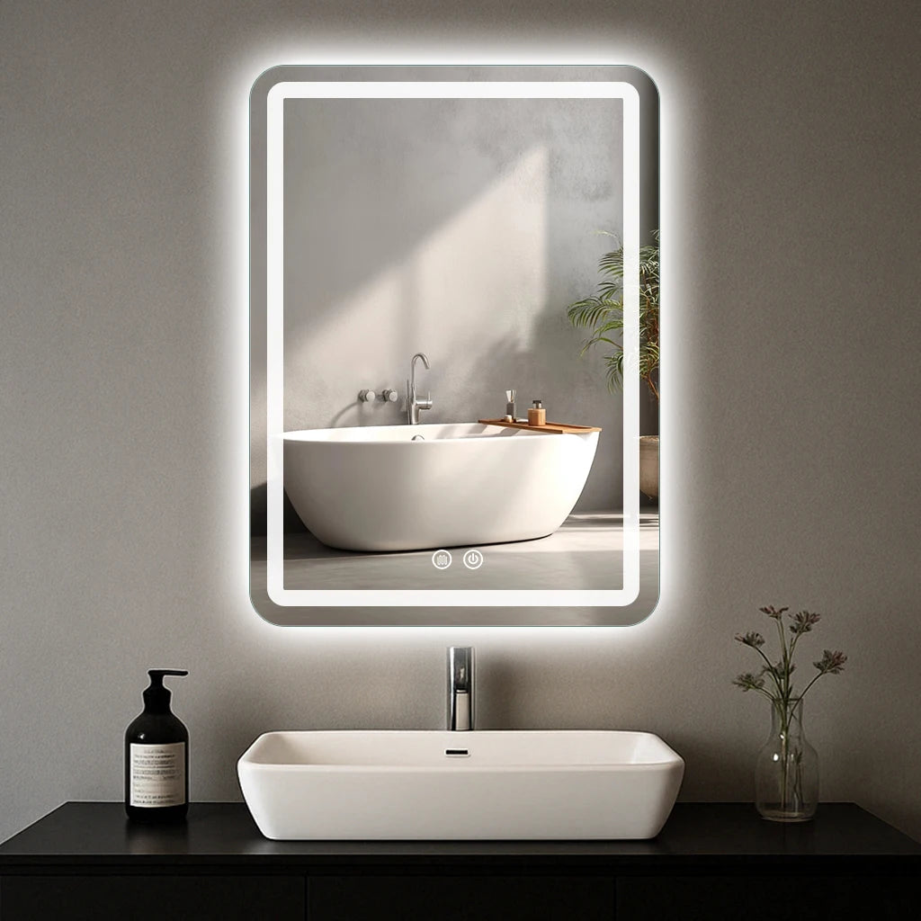 20x28 inch LED Bathroom Mirror Vanity  with Backlit Lights Fogless  Wall Mounted with Demister
