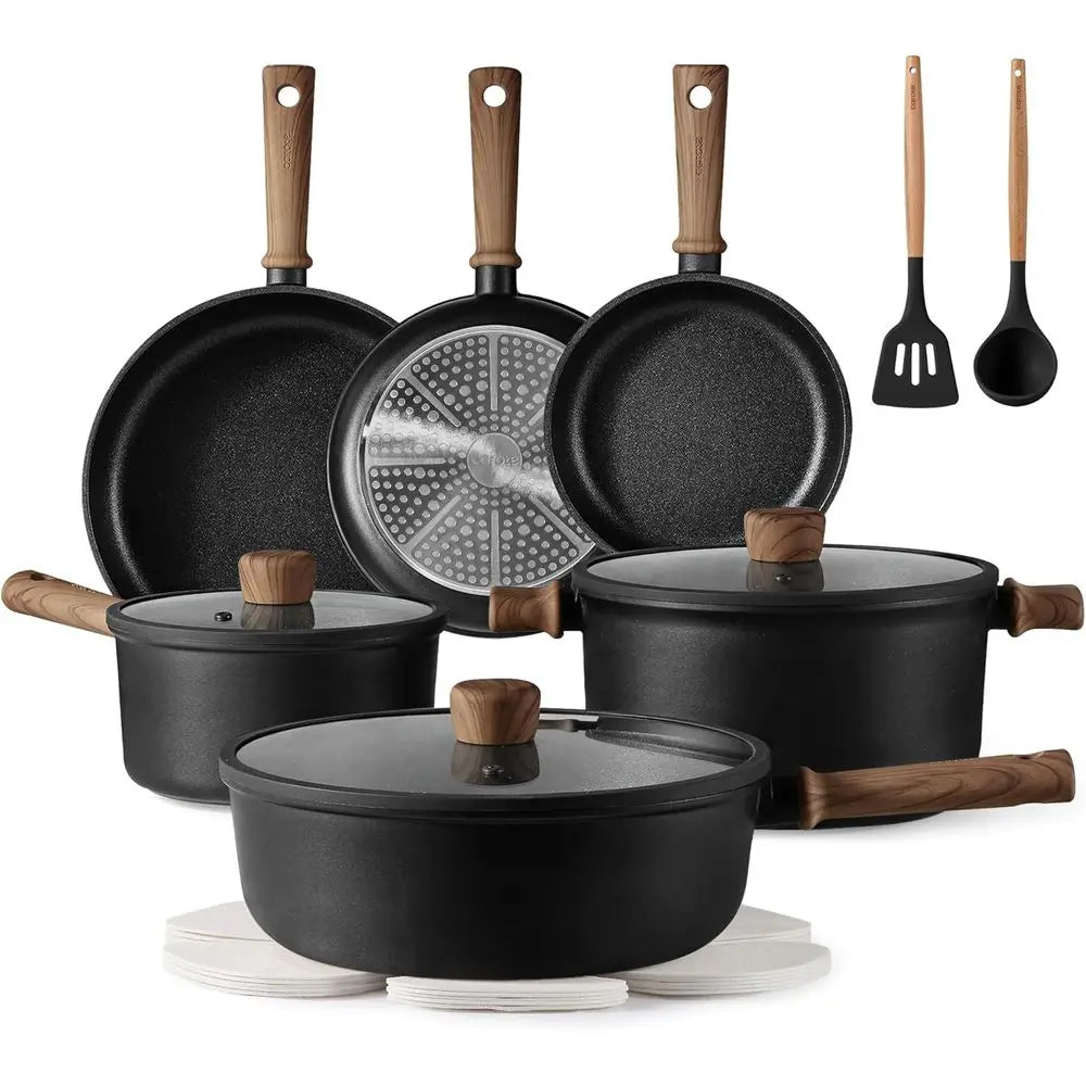 16-Piece Nonstick Cookware Set with Induction-