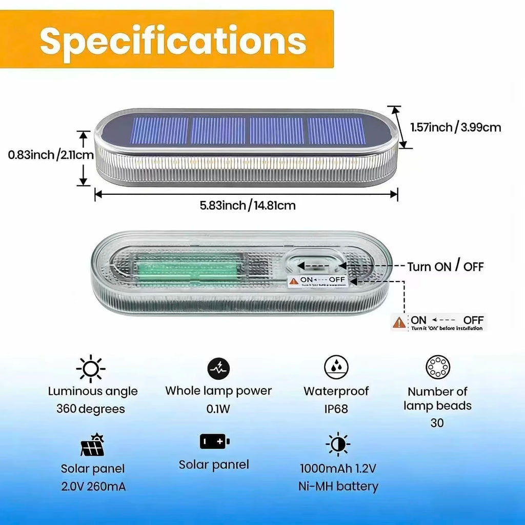 4-Pack Solar LED Deck Lights, Waterproof, Auto On/Off Blue 5 Year Lifespan