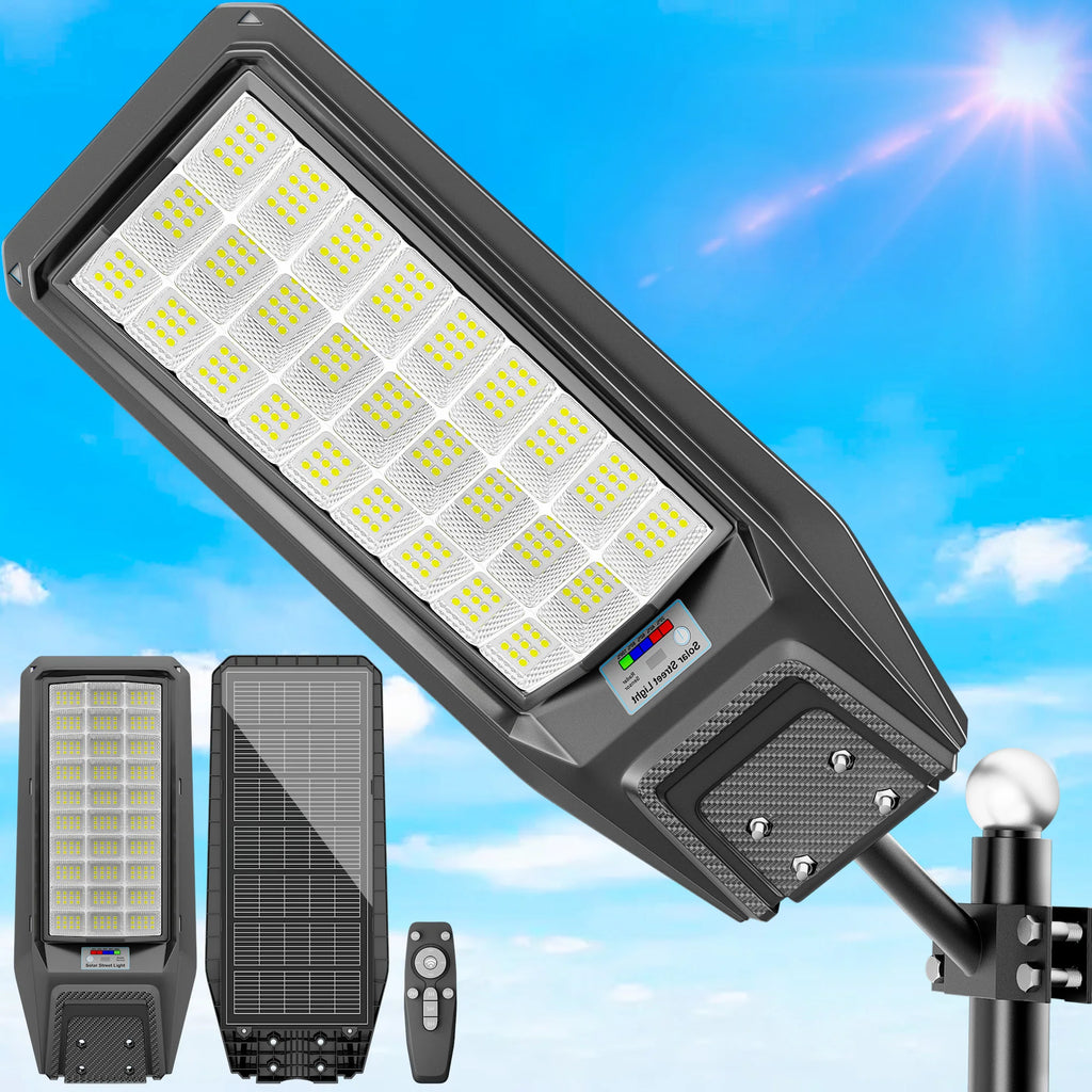 Outdoor waterproof solar light with motion sensor, timer, constant bright mode,