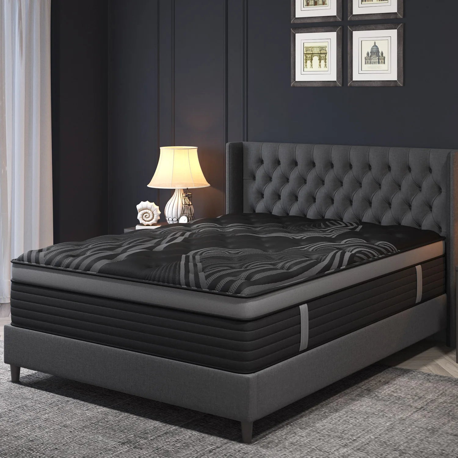 12"14" Gel Memory Foam Hybrid Pocket Spring Mattress, Medium Firm, Motion Isolating,  Twin/Full/ Queen /King  Mattress In A Box,