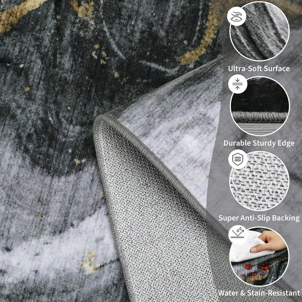 Washable Area Abstract Rugs  Non Slip
