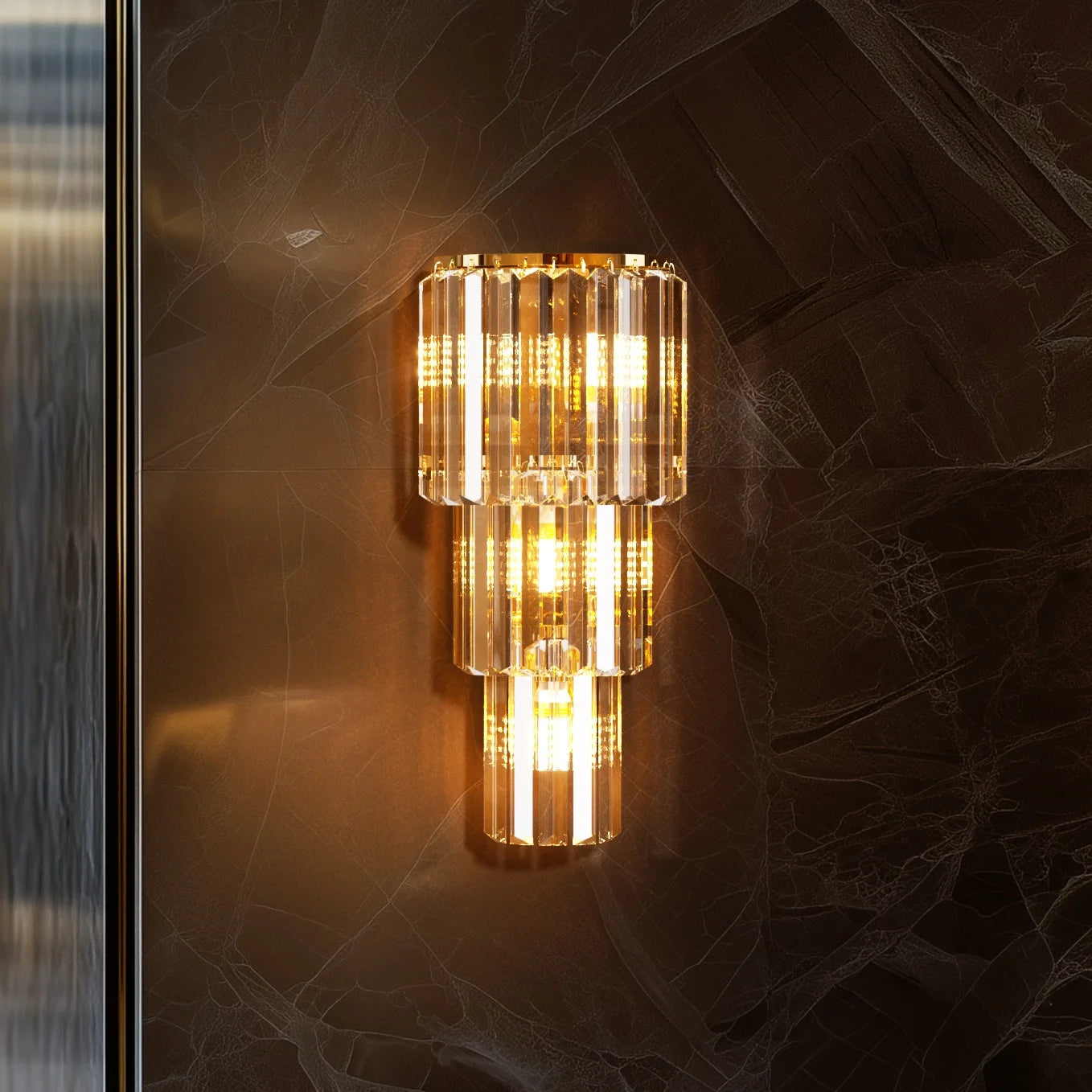 Modern Crystal Wall Sconce  Crystal Wall Lamps with E14 Led Bulbs