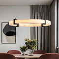 , 23.6" Pendant  Chandelier  Pendant Chandelier Imitation Marble Finish Resin Ring Light, Adjustable Hanging Ceiling Lamp