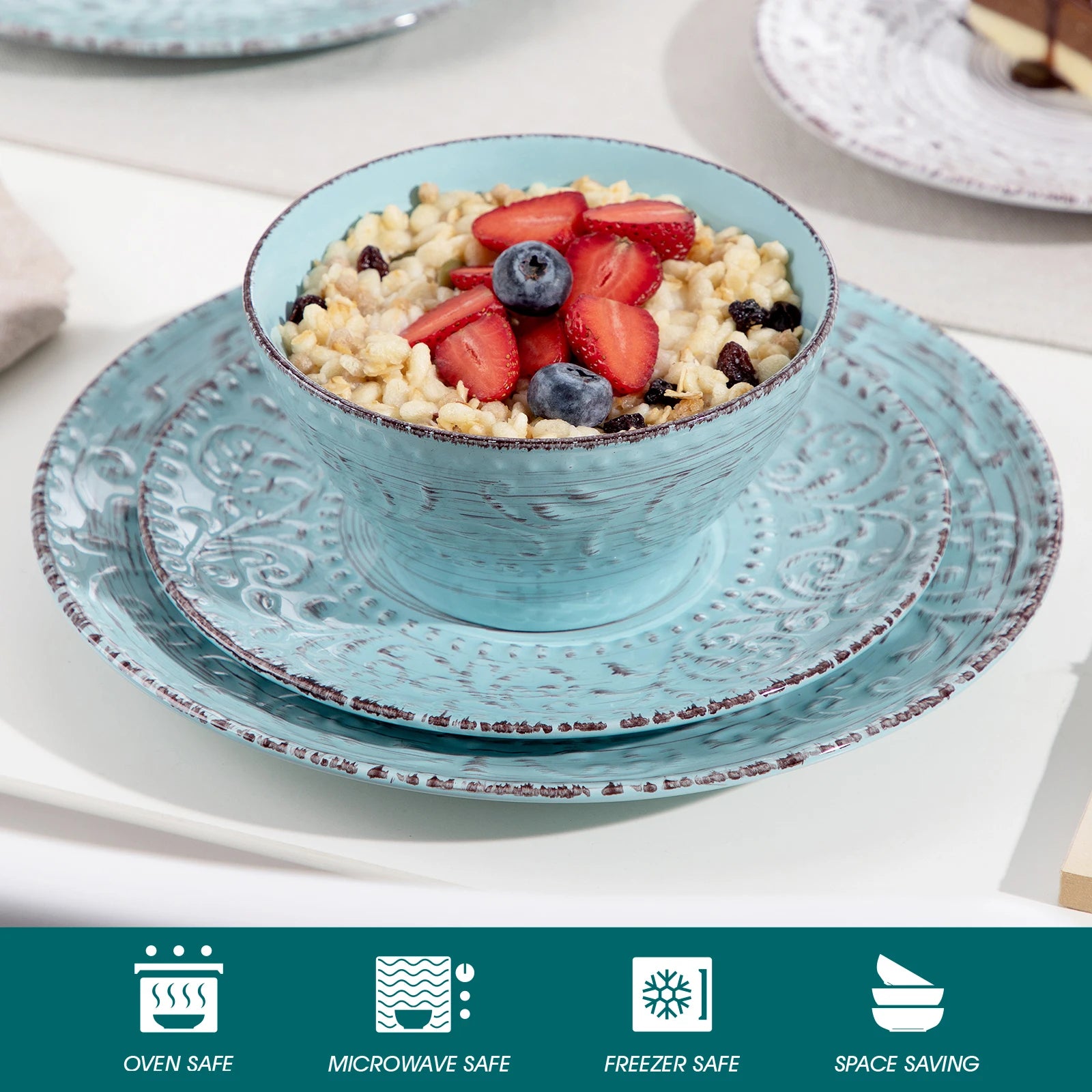 16/32 Ceramic Plates Dinner Set Stoneware set of 4
