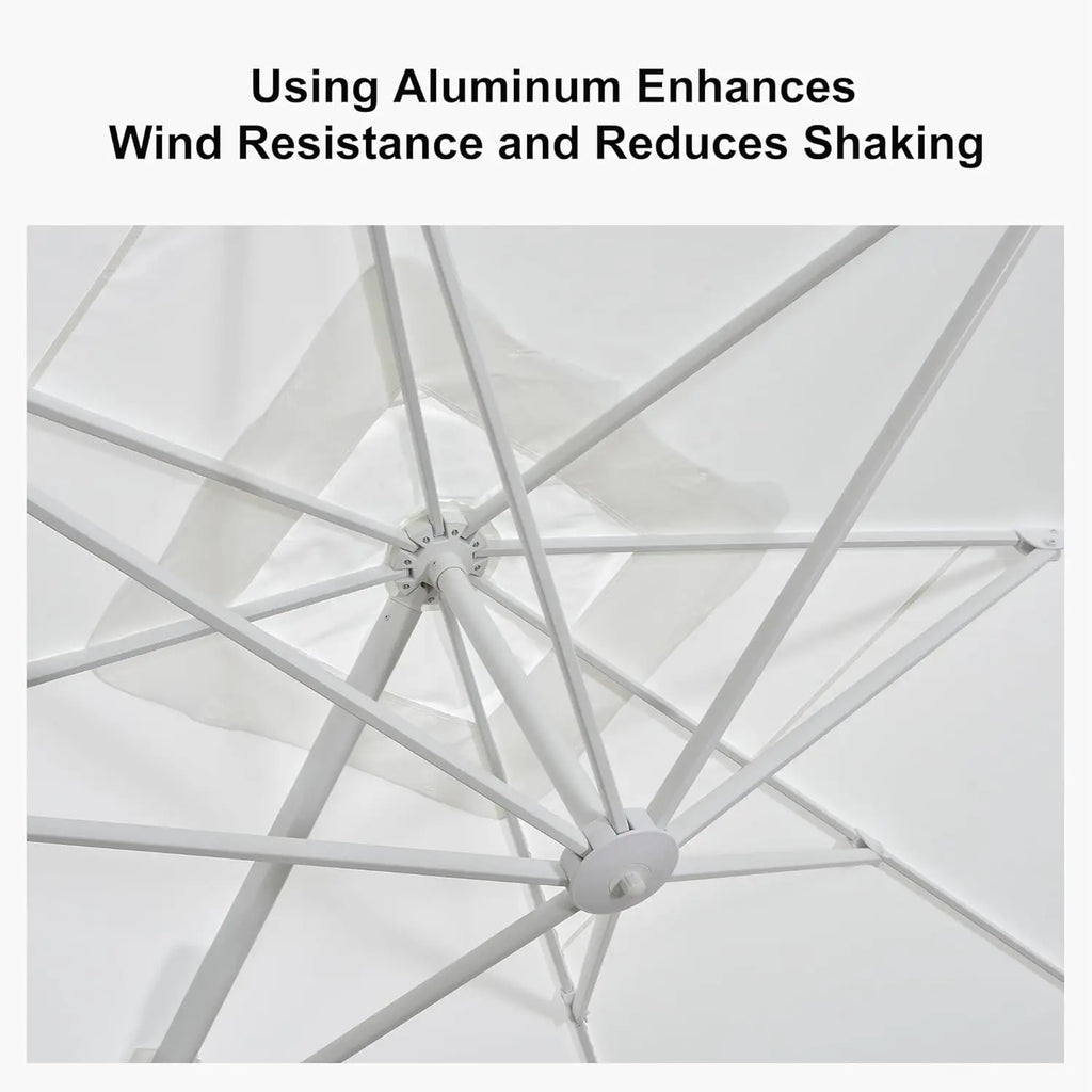 10' × 13' Patio Umbrella With Base Square  Offset Windproof with 360°,
