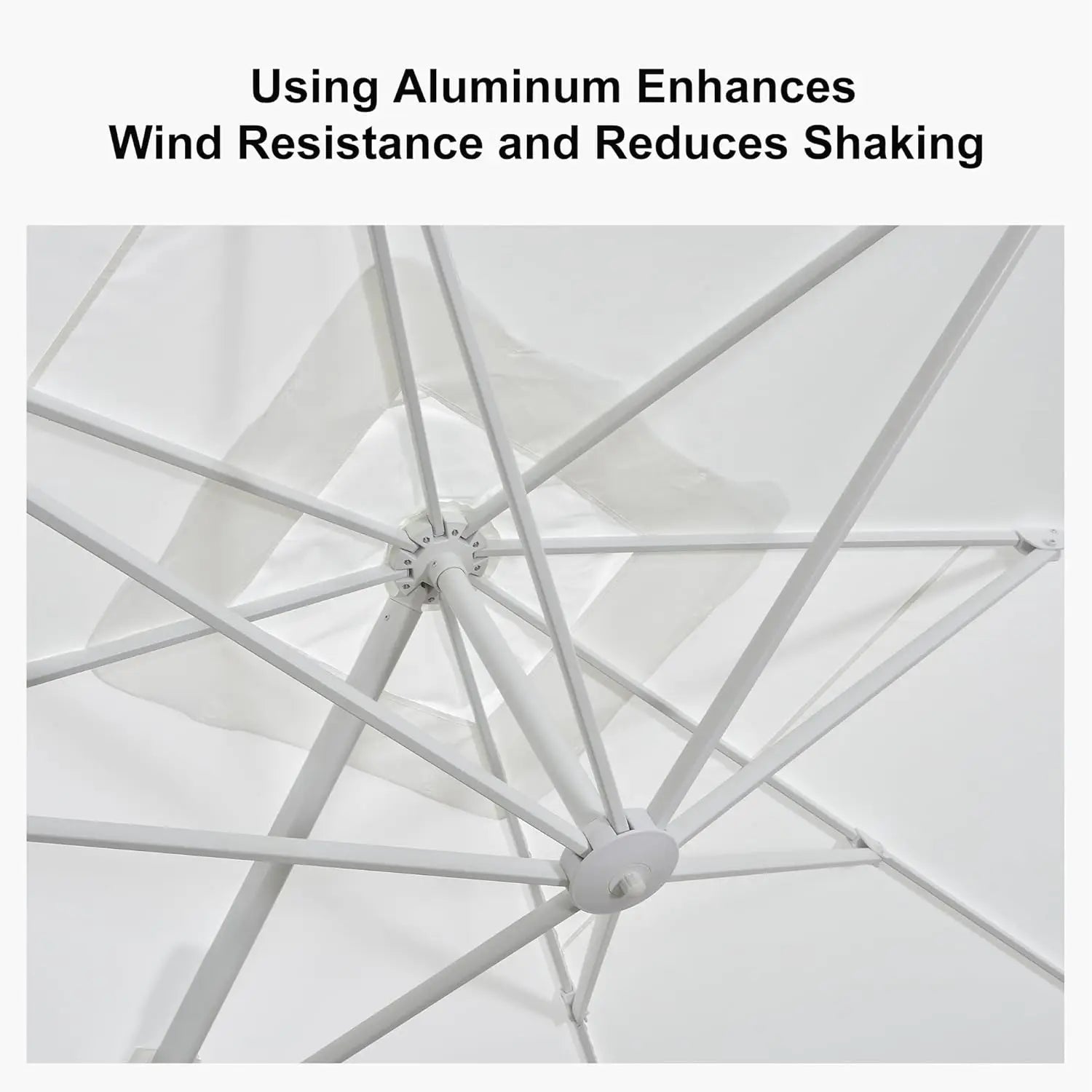10' × 13' Patio Umbrella With Base Square  Offset Windproof with 360°,