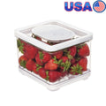 Plastic Produce Storage Bin Airtight Ventilated Container Stackable Dishwasher Safe