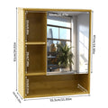 Bathroom Bamboo  Mirror Wall Medicine Cabinet Storage Shelves