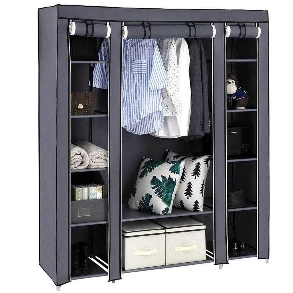69" Portable Clothes Closet Wardrobe Storage Organizer with Non-Woven Fabric  Extra Strong and Durable