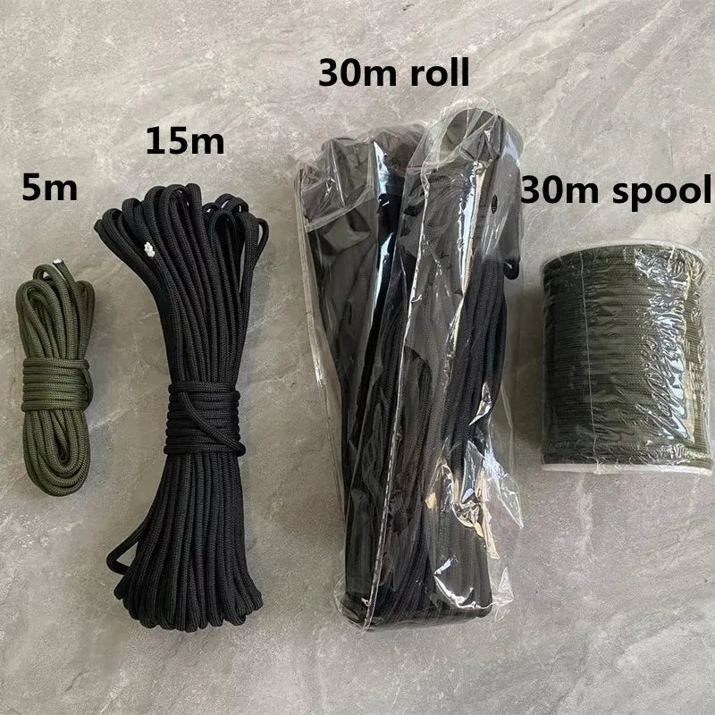 5M/15M/30M 4mm 7-Core 550 Paracord Rope for Camping, Survival & outdoor Use