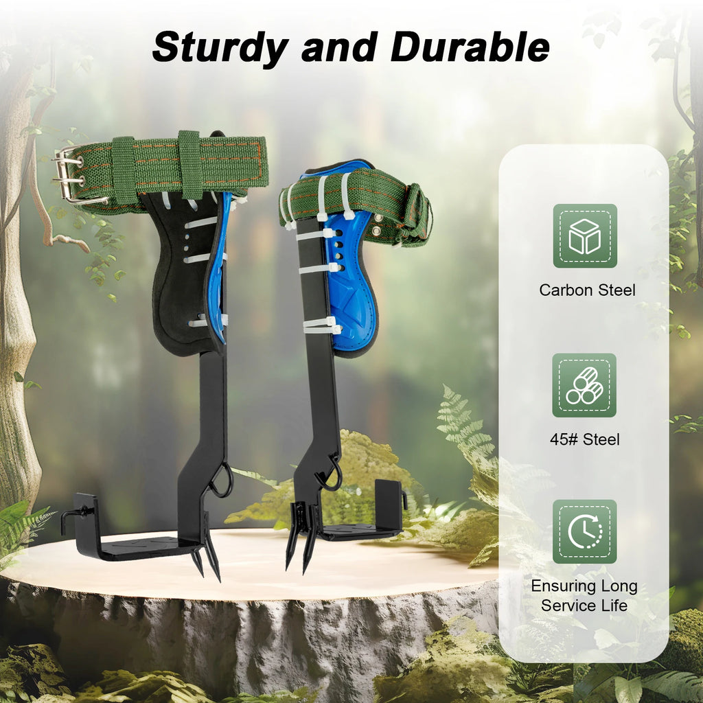 Tree Climbing Spikes Kit with Safety Belt Harness 220lbs Ergonomic Climbing Gear Arborist Aider Tool