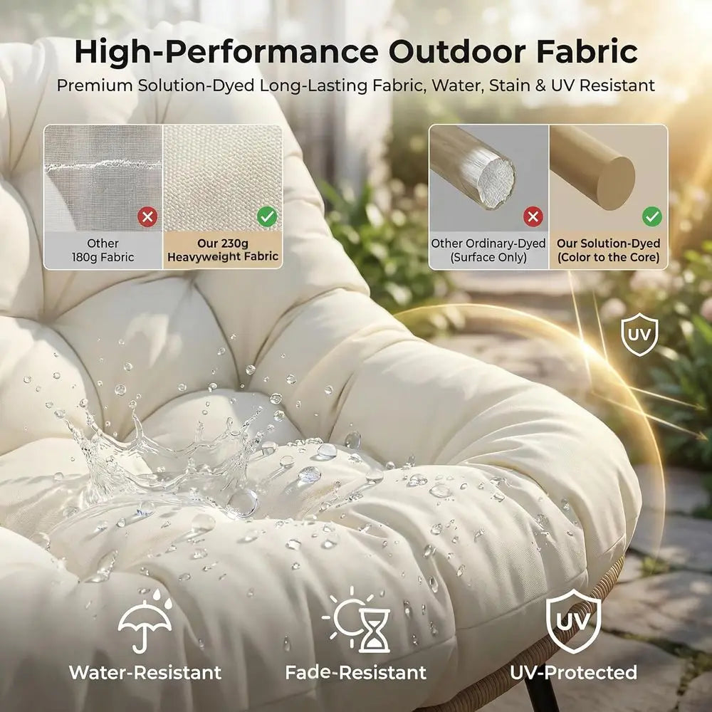 2-Person Wicker Rocking Loveseat with Cushion for Outdoor Relaxation