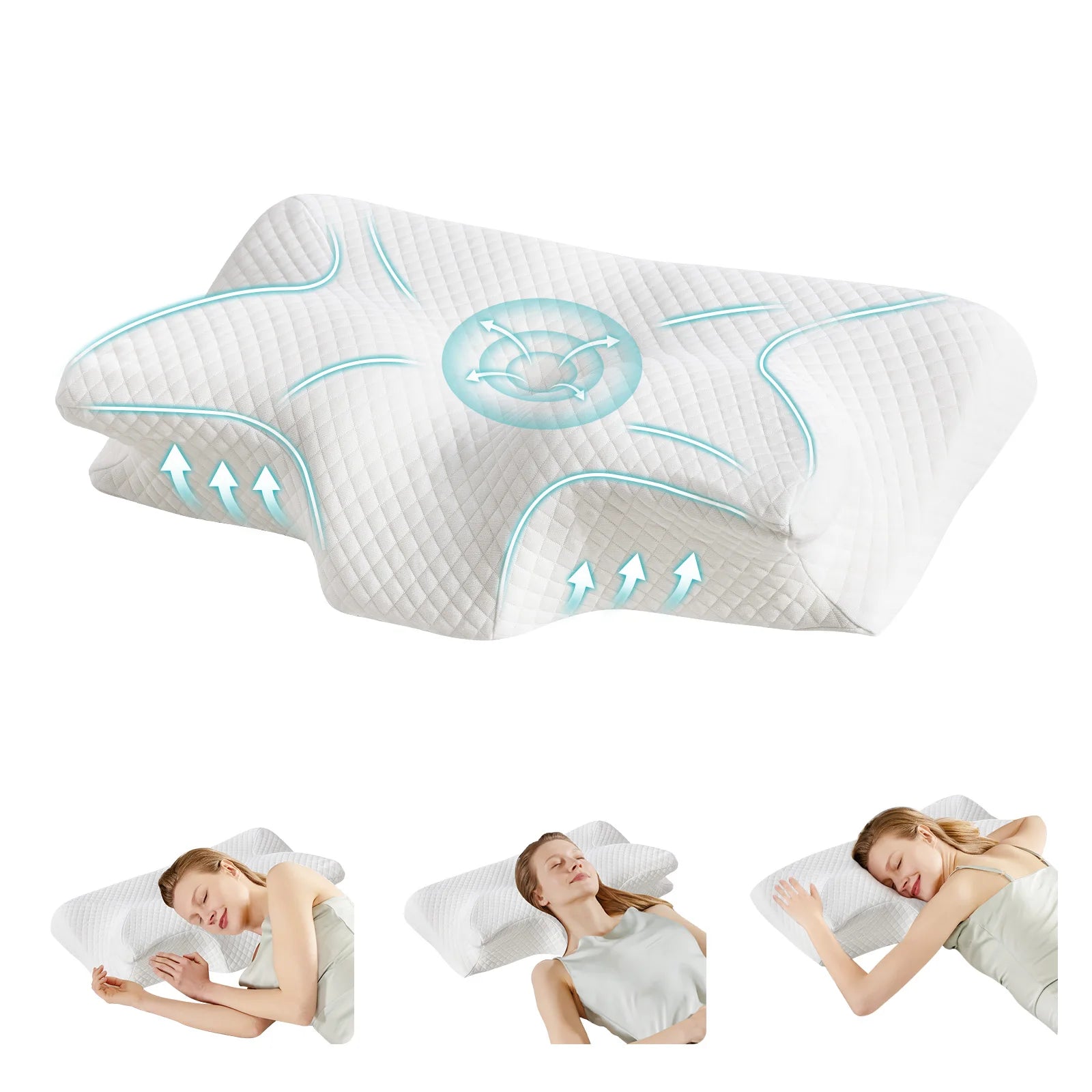 Cervical Memory Foam Pillow for neck Pain  Relief With Cooling Cover