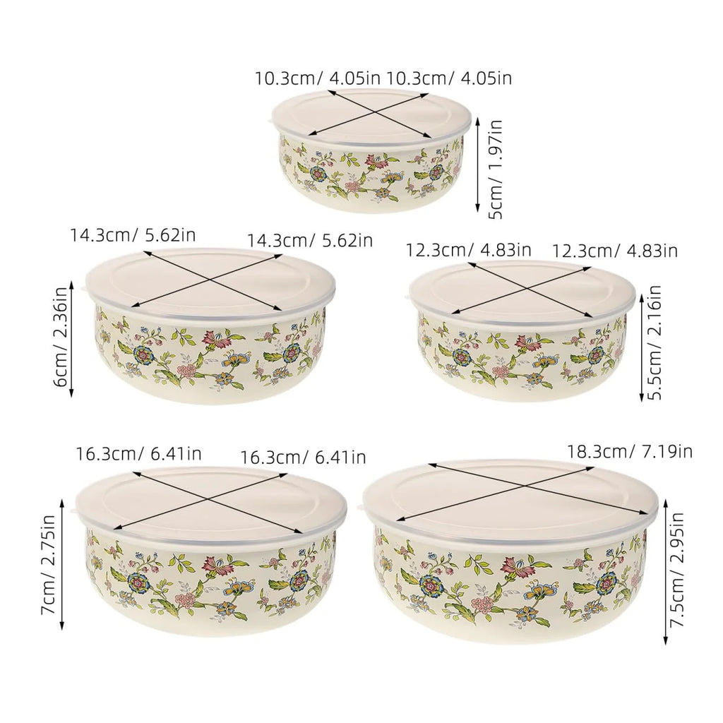 5PCS  Steel Mixing Bowls with Lids,