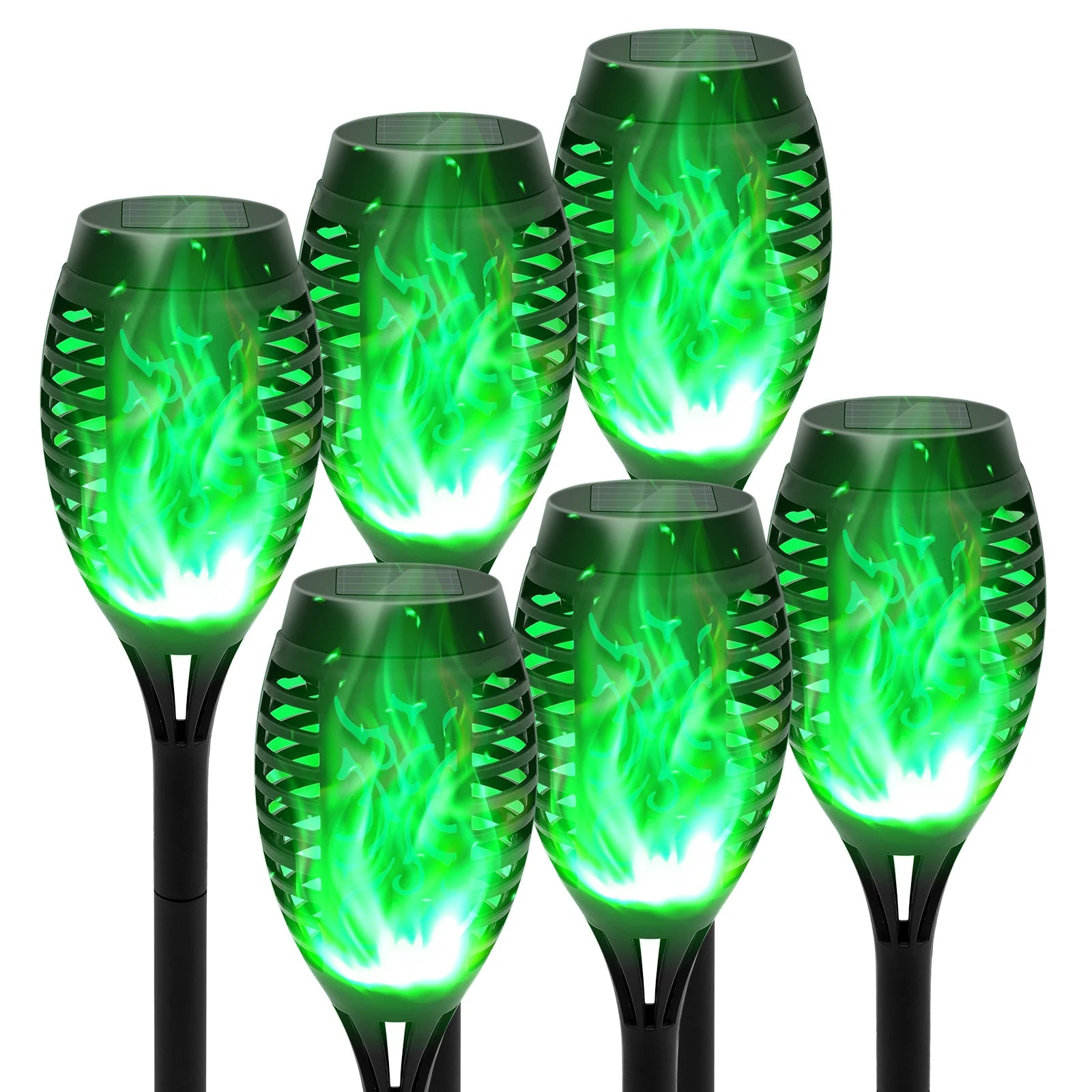 4/6/8/12Pcs Solar LED Flame Torch Light Flickering  Powered For Lawn, Path, Yard & Patio