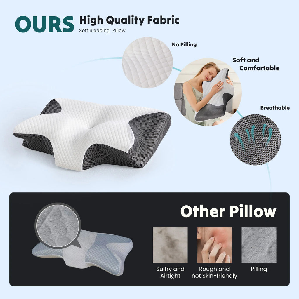 Cervical Memory Foam Pillow for neck Pain  Relief With Cooling Cover
