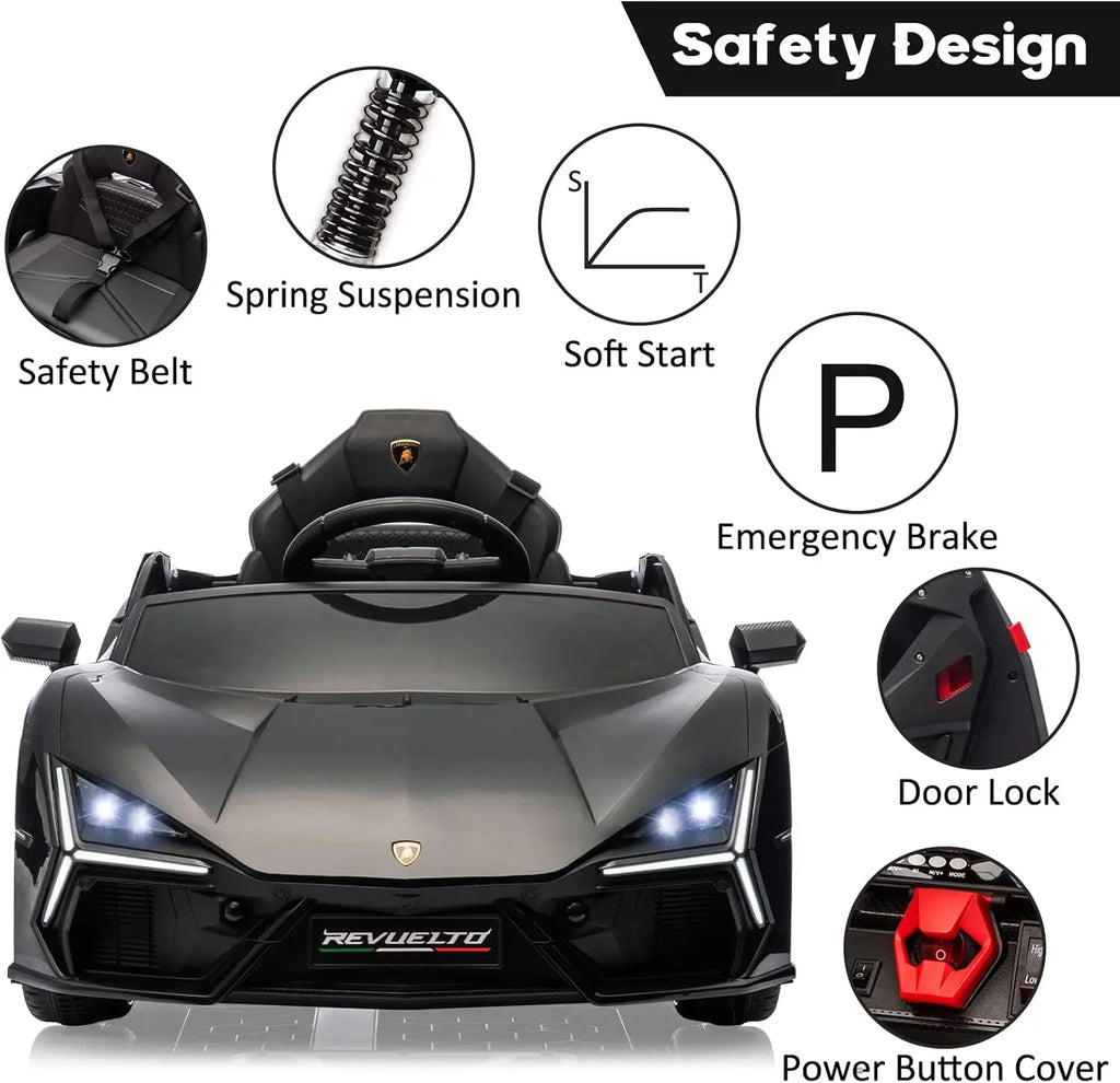 3-8 Years Ride On  Electric Car with Bluetooth, USB Music, Remote Control, & Headlights