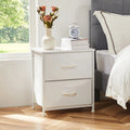 2-Drawer Fabric Nightstand Bedside Table with Storage Cabinet