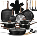 25 Pcs , Nonstick Ceramic Cookware Sets, Non-Toxic, , Induction Compatible,