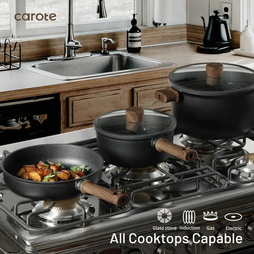 16-Piece Nonstick Cookware Set with Induction-