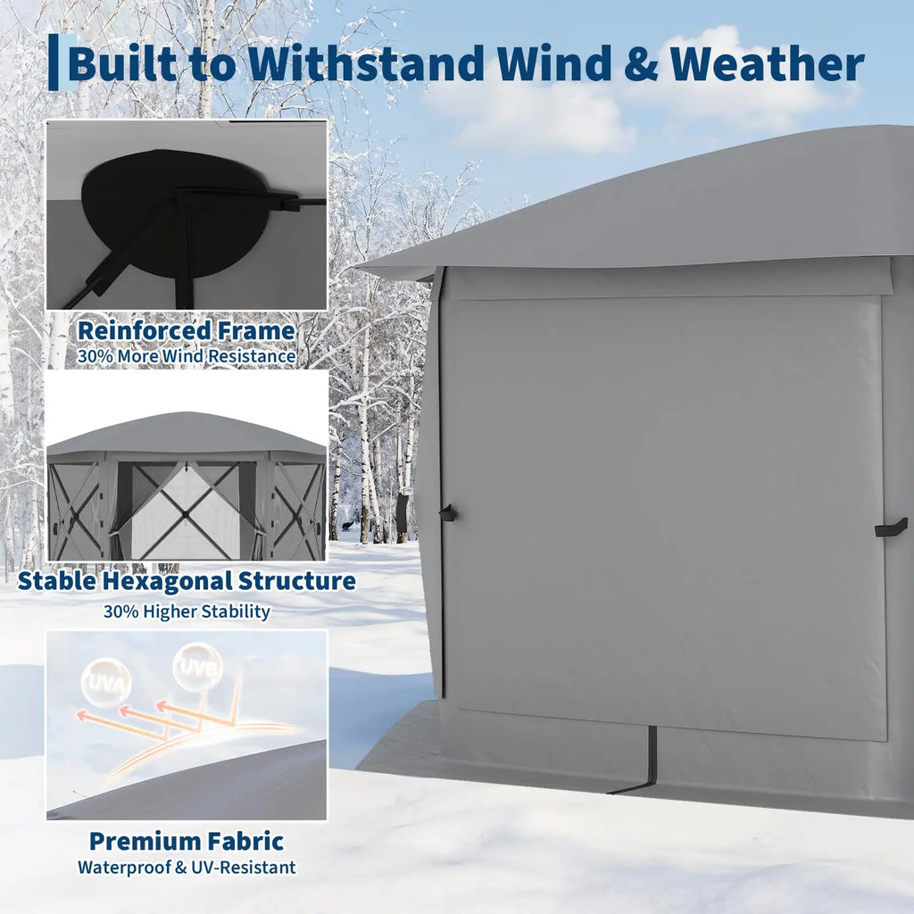 13FT  sided pop up canopy tent with mosquito netting & removeable roof