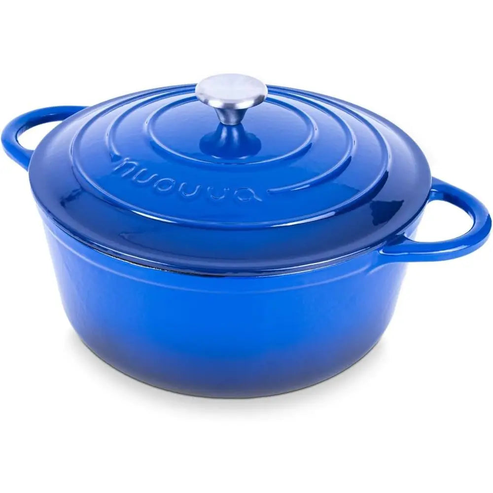 6.4 Qt Enameled Cast Iron Dutch Oven with Lid-Nonstick Casserole  pot, Heavy Duty, Oven Safe 500F