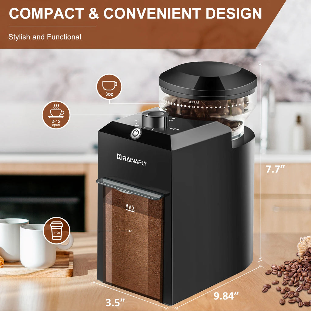 Automatic Burr Mill Coffee Bean Grinder Electric  With 28 Adjustable Gears